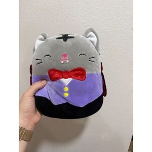 Squishmallow Tally the Vampire Cat 8" Halloween Gray Tabby Plush